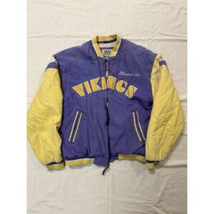 NFL Throwbacks Vintage Collection Mirage Minnesota Vikings Varsity Jacket Medium